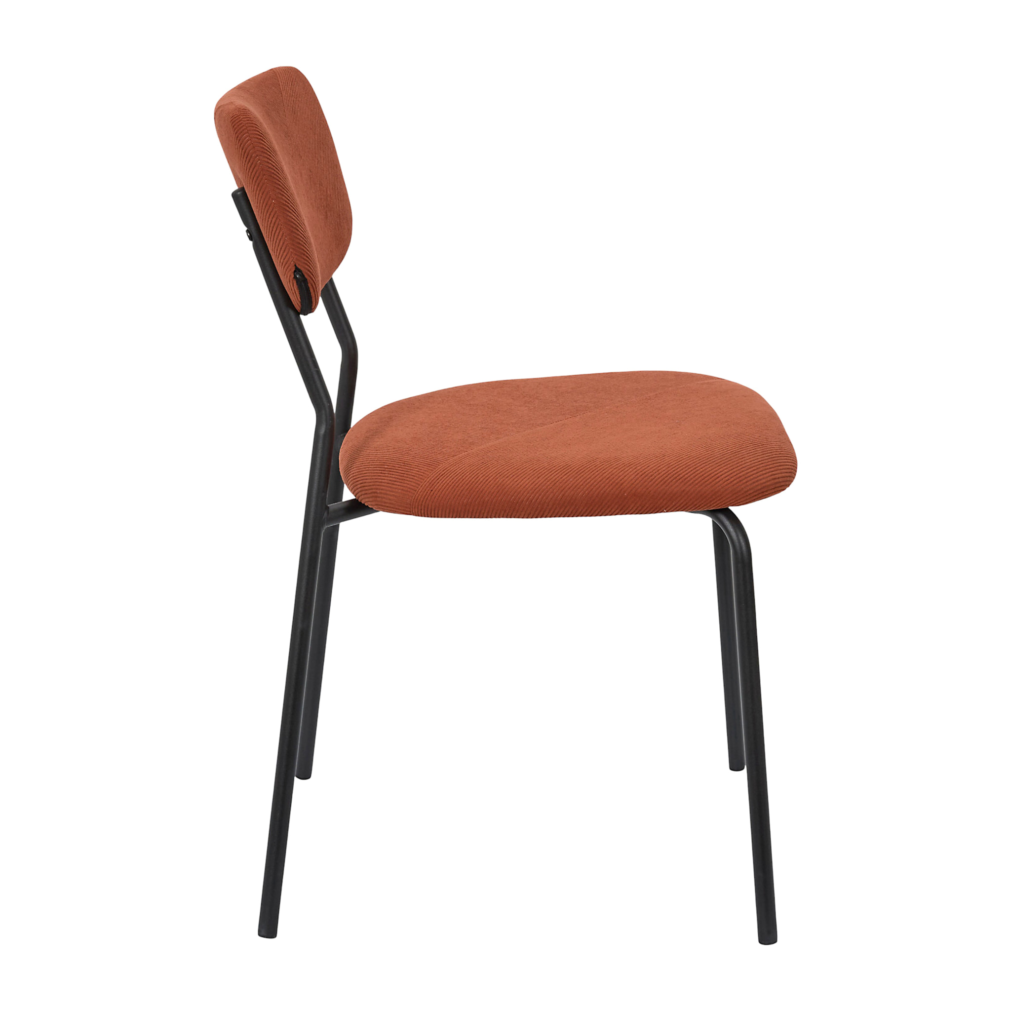 Lot de 4 Chaises - HOME DECO FACTORY - Jules - Côtelées - Confortables - Terracotta