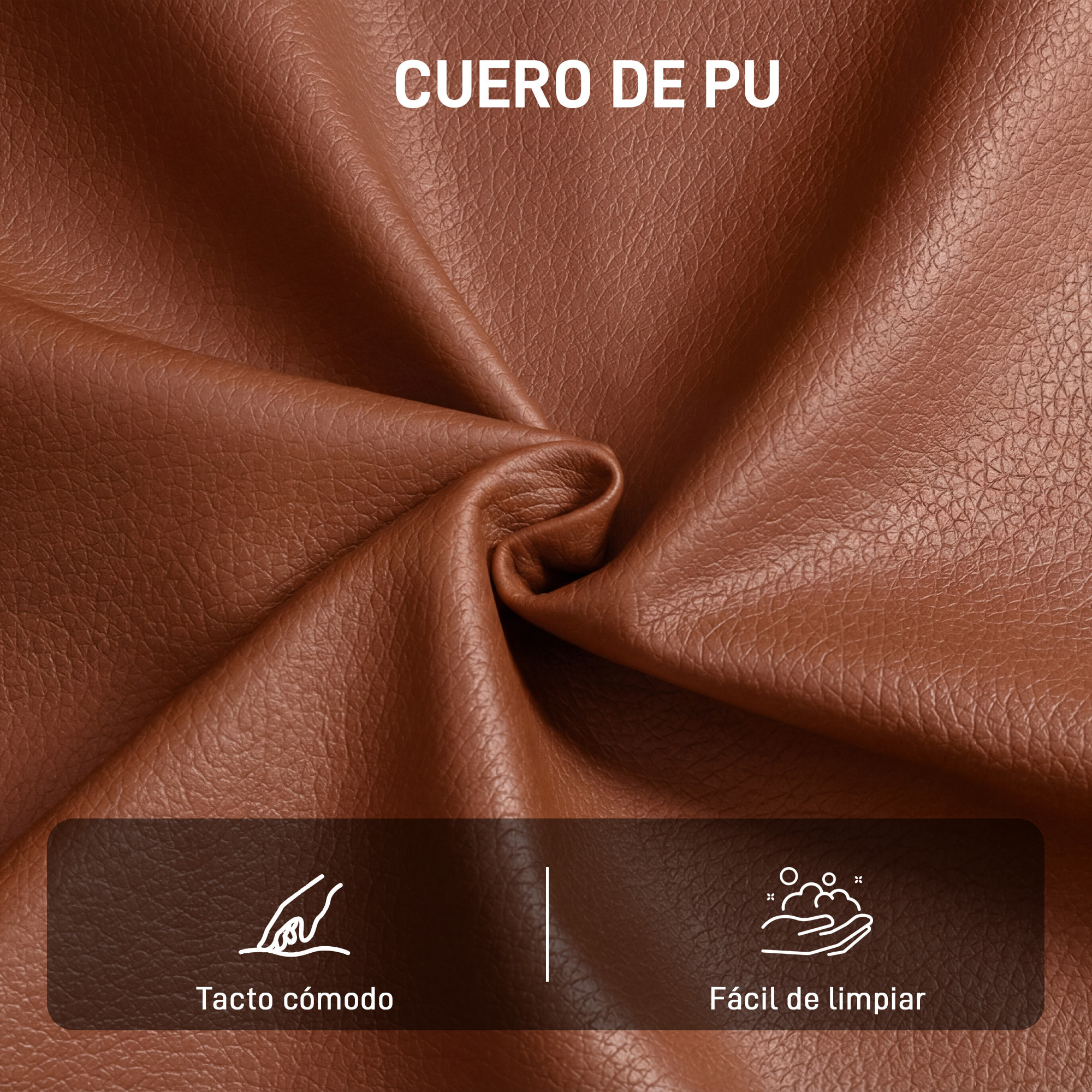 Sillón Giratorio, Butaca de Salón Tapizado en PU, Sillón Lectura con Asiento Acolchado, Reposabrazos, Patas Metálicas, para Sala de Estar, Dormitorio, Marrón