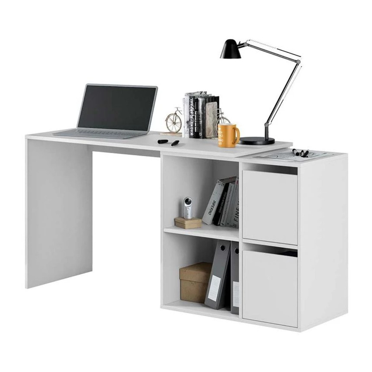 Mesa de escritorio multiposición Adapta Blanco Artik (Blanco Mate)