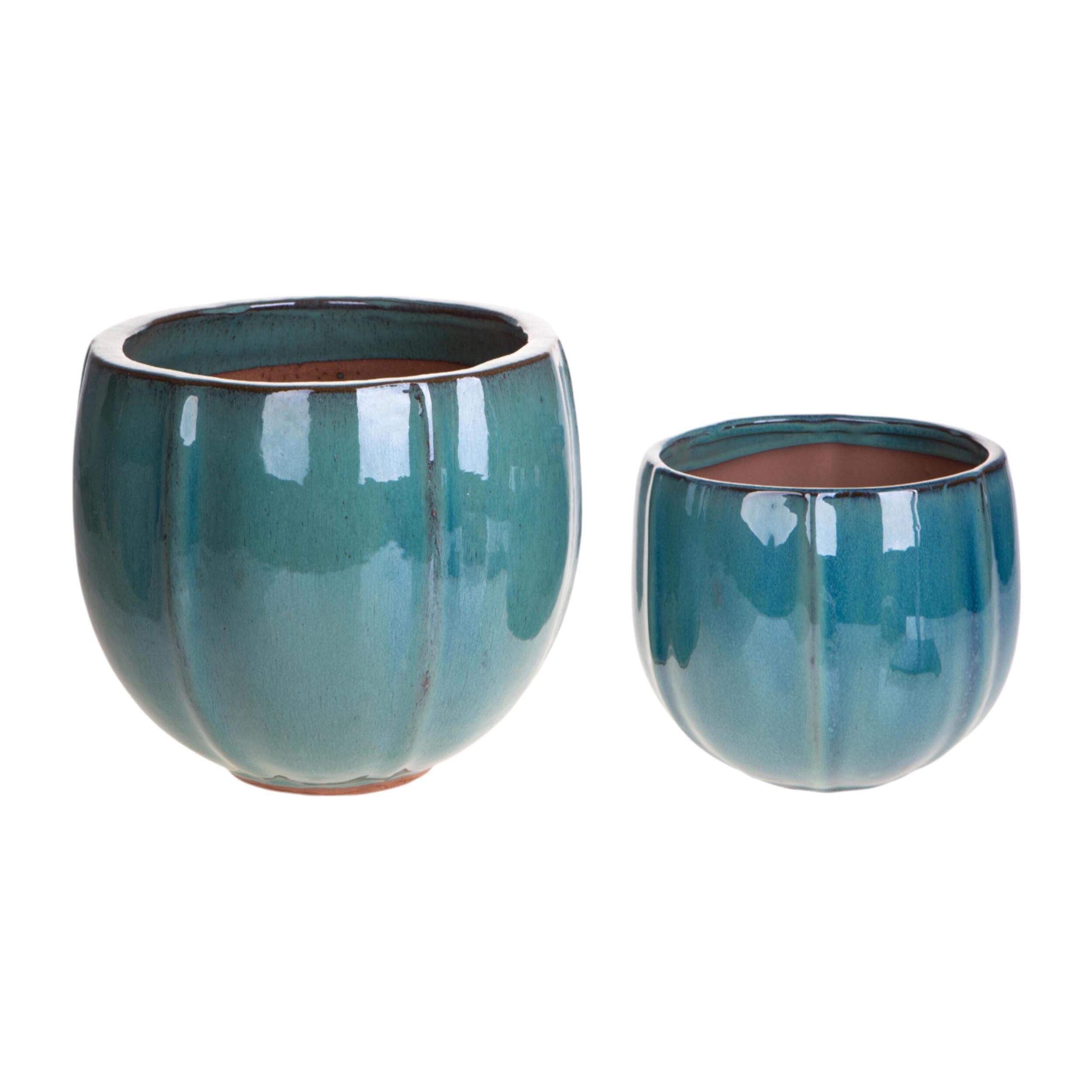 Set 2 vaso rotondo - Colore Verde - 28,6xH24x27,5cm - Bianchi Dino