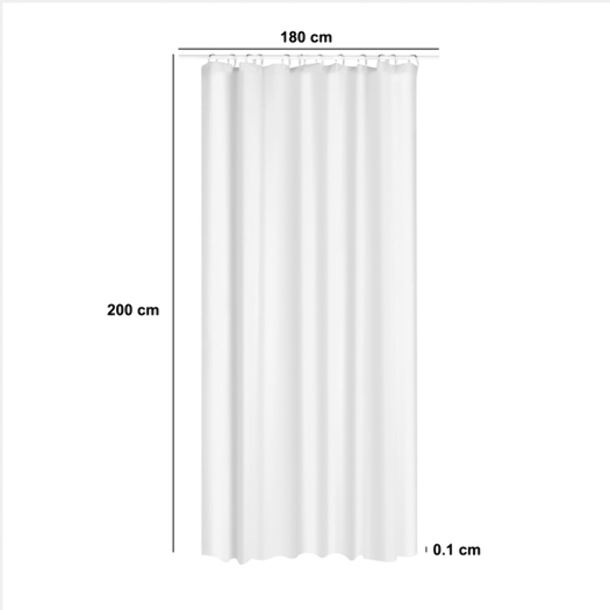 Rideau de Douche en EVA Blanc