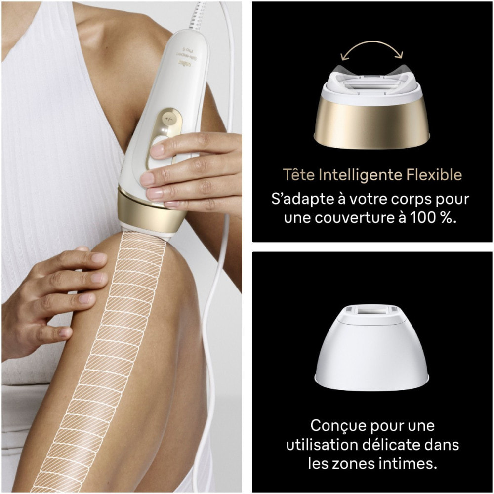 Braun Silk·expert Pro 5, Épilateur à Lumière Pulsée, Épilation à Domicile, 2 têtes, PL5221