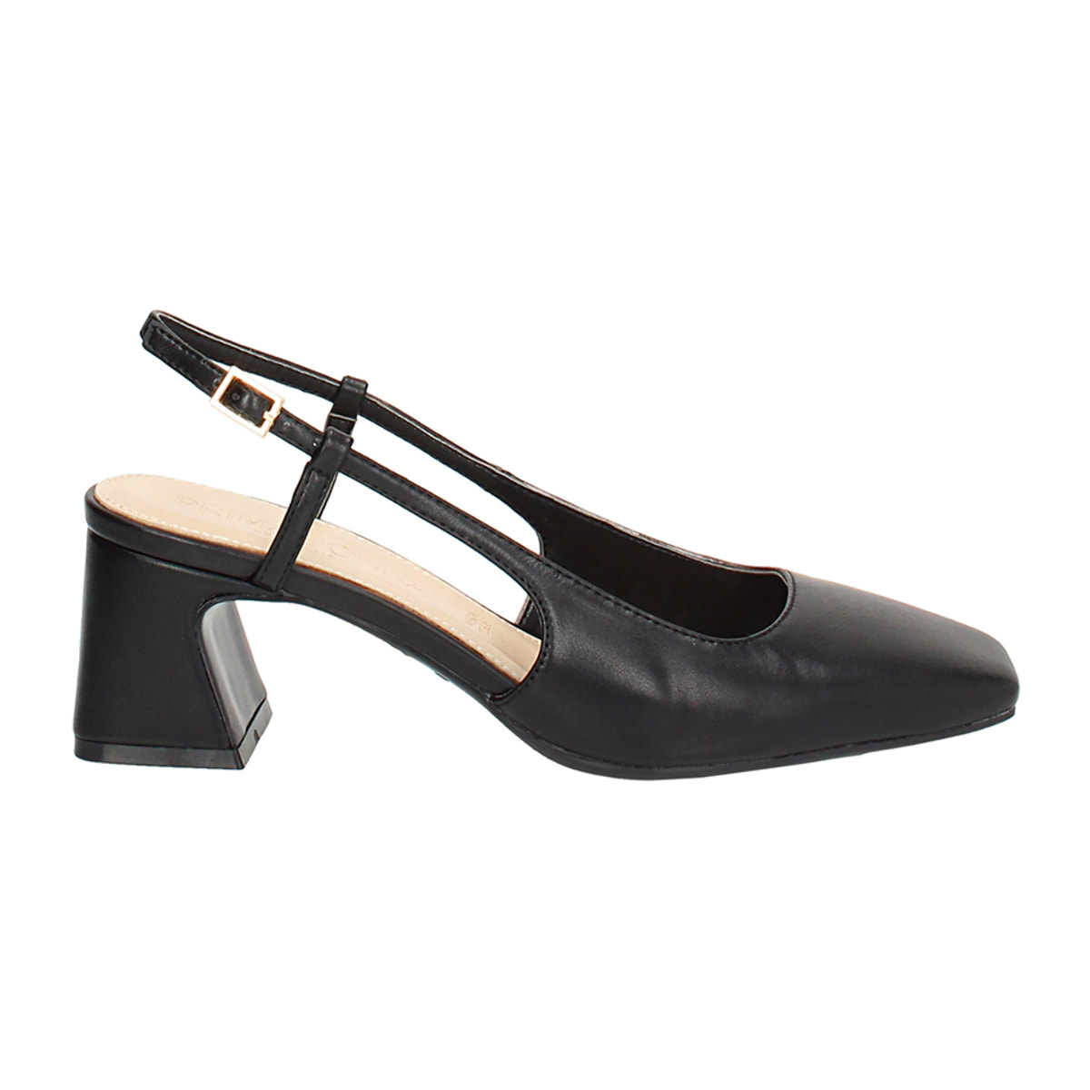 Décolleté slingback donna nere, tacco 5 cm