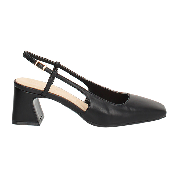 Décolleté slingback donna nere, tacco 5 cm