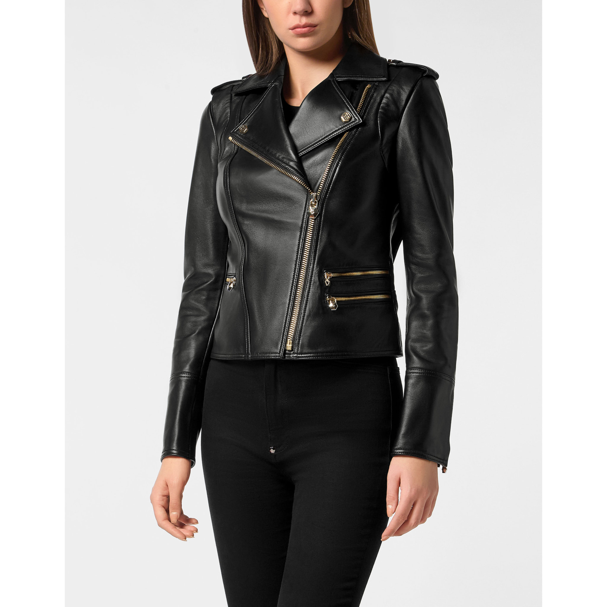 PHILIPP PLEIN Giacca biker in pelle