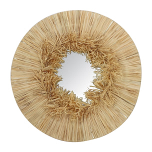 MIROIR ROND EN RAPHIA NATUREL FAIT MAIN DIAMETRE 55CM EL NIDO