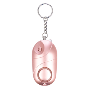 Allarme SOS personale con luce LED brillante e suono di 130dB. 3 batterie LR44 incluse e attivazione rapida tirando l'anello.