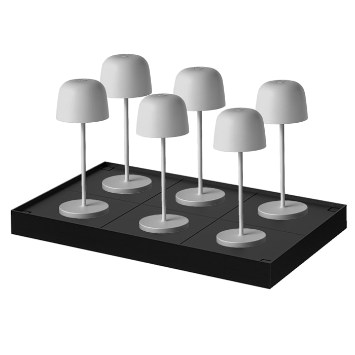 6 lampes avec plateau de chargement SOPHIA H20CM