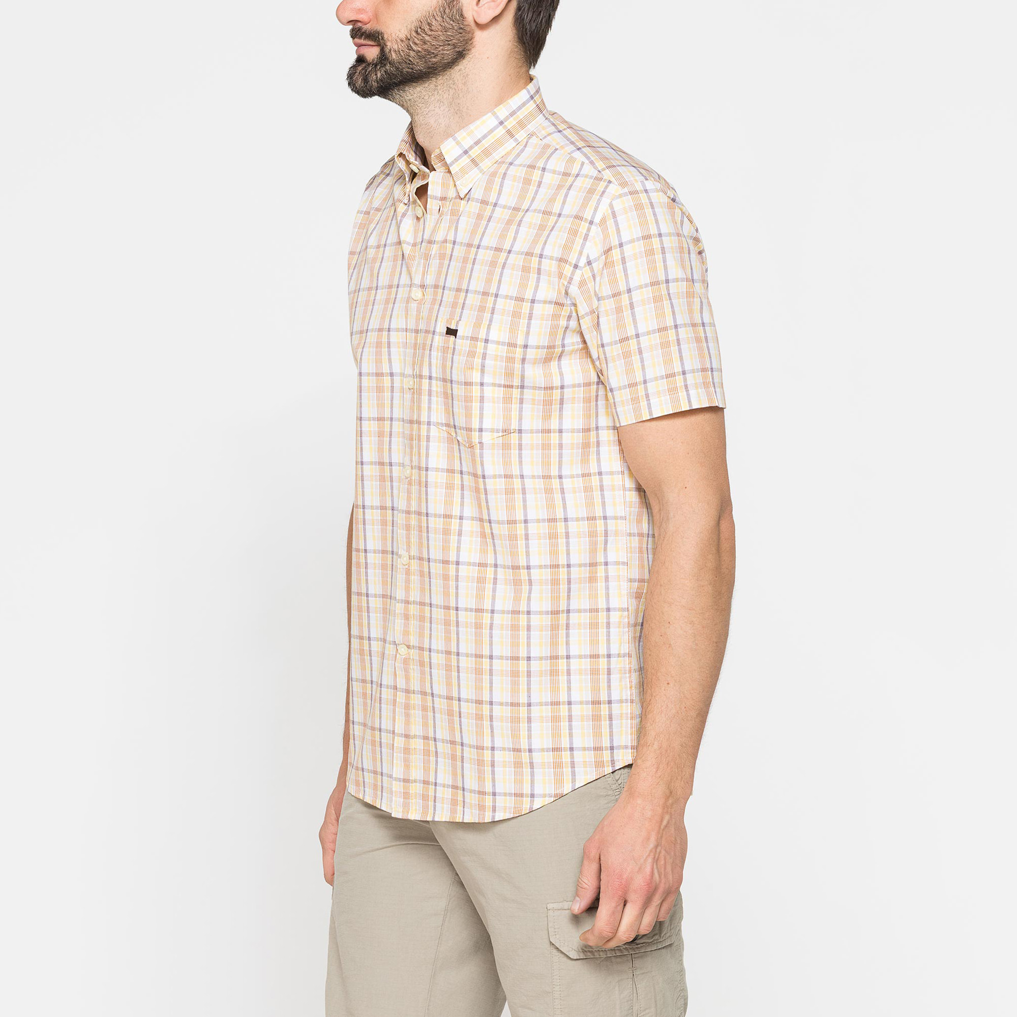 CAMICIA A MANICA CORTA IN COTONE CON FANTASIA