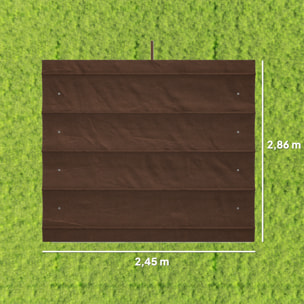 Techo de Pérgola 3x2,5 m, Techo de Repuesto Retráctil para Marco de Pérgola de 3x2 m, UV30+, Toldo de Tela Solo para Cenador Jardín con 8 Orificios de Drenaje, Café