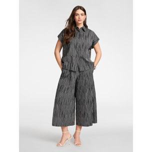 Elena Mirò - Pantaloni cropped plissé - Nero