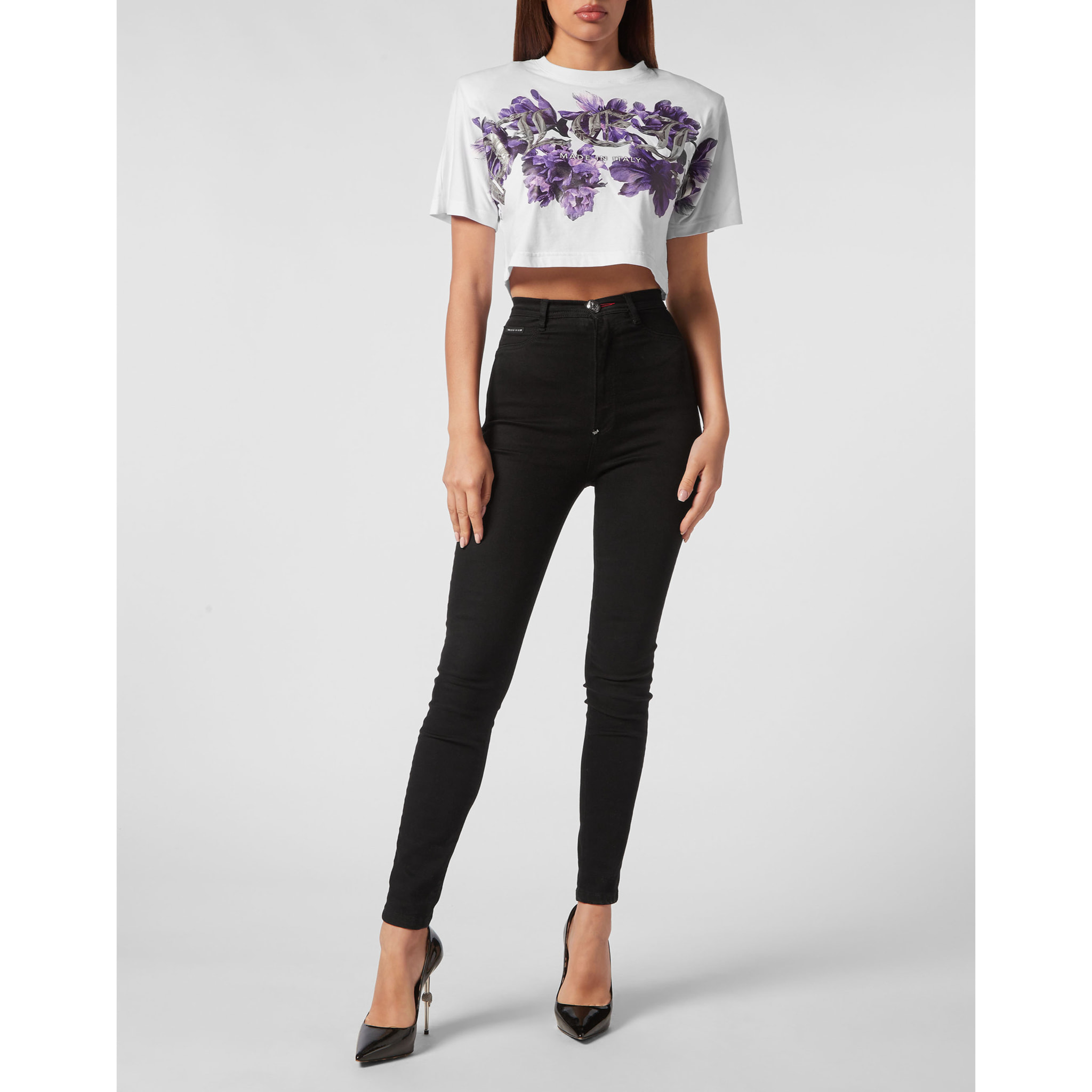PHILIPP PLEIN Maglietta a girocollo FLOWERS