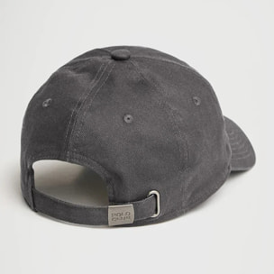 Gorra gris oscuro de seis paneles con logo Polo Club
