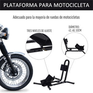 Aparcamiento de Moto Ajustable Soporte de Rueda de Moto Metal para ∅43,48,53cm