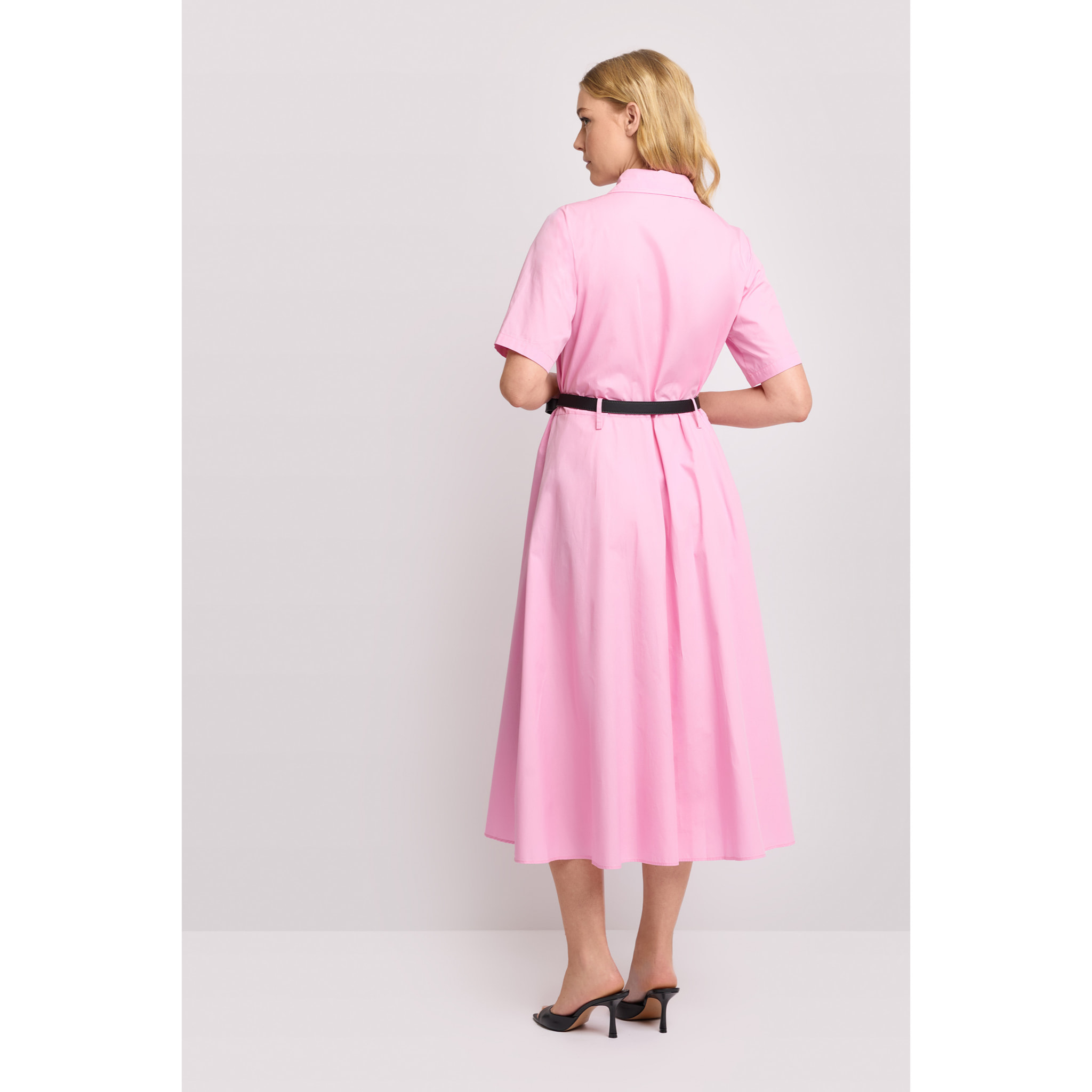 Kocca - Abito chemisier midi con cintura Donna, Tinta unita, Colletto di camicia
