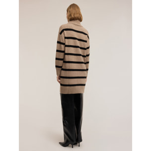 Motivi - Vestito in maglia a righe - Beige