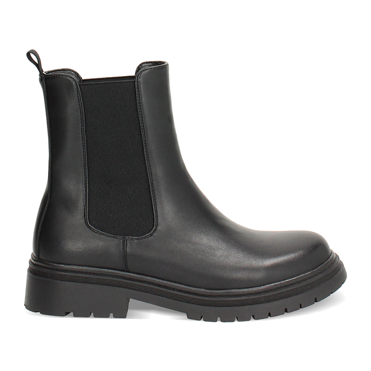 Stivaletti beatles neri con suola in gomma di 4,5 cm