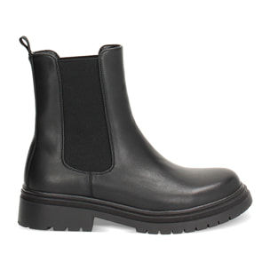 Stivaletti beatles neri con suola in gomma di 4,5 cm