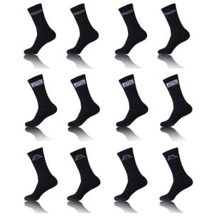 Set 12 pares calcetines Kappa deportivos tennis color negro para hombre