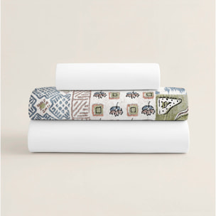 Juego de Sábanas Estampadas - 100% Algodón - Incluye 1 o 2 Fundas de Almohada + 1 Sábana Bajera - Indian