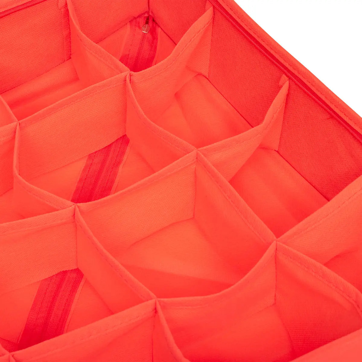 Boîte de rangement pour 16 boules D.10cm polyester rouge