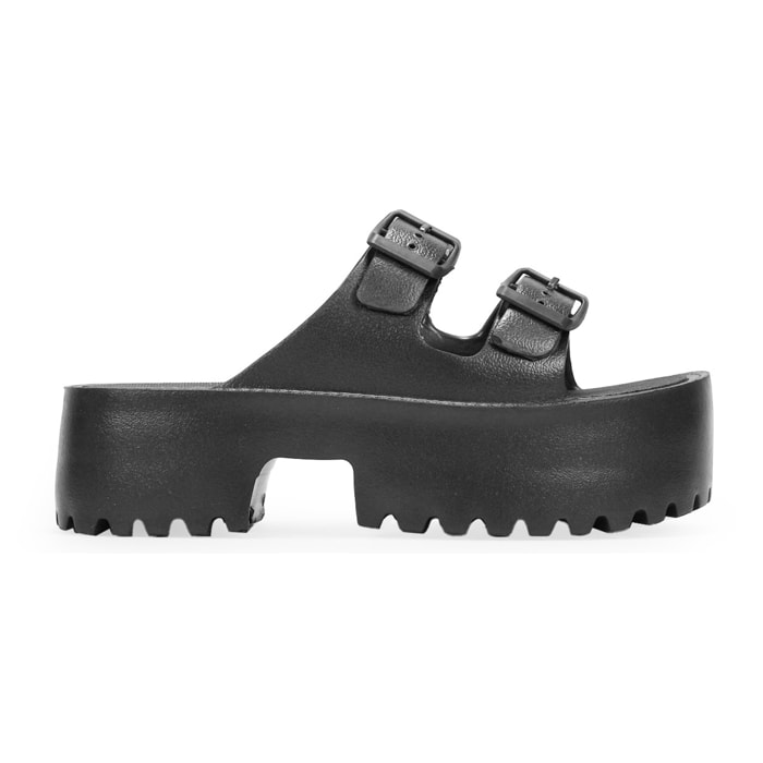 Sandalias de plataforma negras en goma