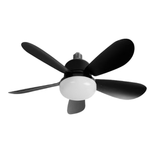 Ventilador de techo FS-5YHX-R520 de 52 cm. Adaptador E27, 3 velocidades y luz LED regulable de 16 W. Incluye mando a distancia.