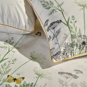Housse de couette percale de coton lavé imprimé multicolore ecru Escapades magiques naturel