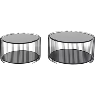 Tables basses Wire Double noires set de 2 Kare Design