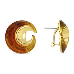 Pendientes con Resina Ambar acabado oro 18k