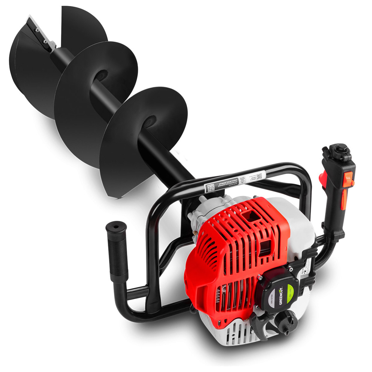 Taladro de tierra Ahoyador 75cc 5,2cv +3 brocas 10-20-30cm +3 alargos - Greencut GD750X