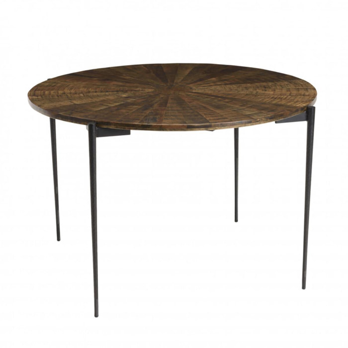 KIARA - Table à manger ronde 120x120cm en bois recyclé