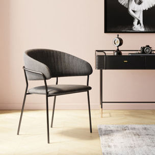 Chaise avec accoudoirs Belle anthracite Kare Design