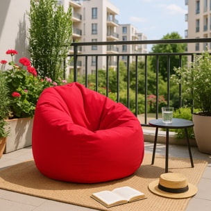 Pouf poire d'extérieur 130x115cm rouge KAYAR