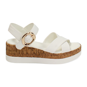 Zeppe bianche tacco 6 cm