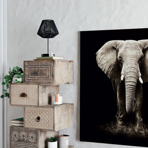 Lampe "Jily" noire - métal & corde H34 cm