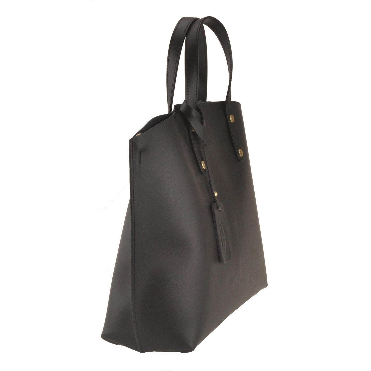 Borse Donna colore Nero-in pelle Made in Italy L46 cm X W30 cm X H8 cm