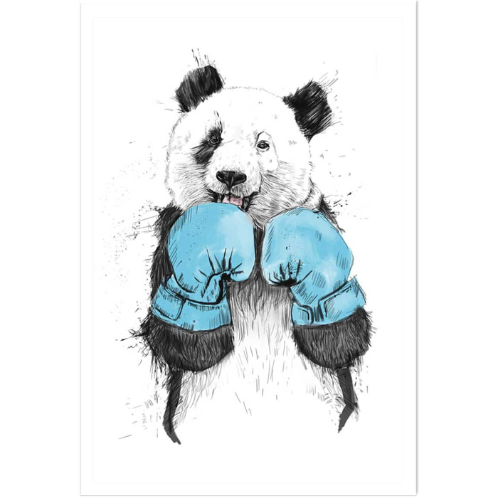 Affiche enfant boxe panda  Affiche seule