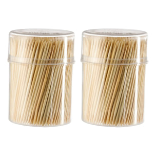 2 boîtes 500 cure-dents bambou
