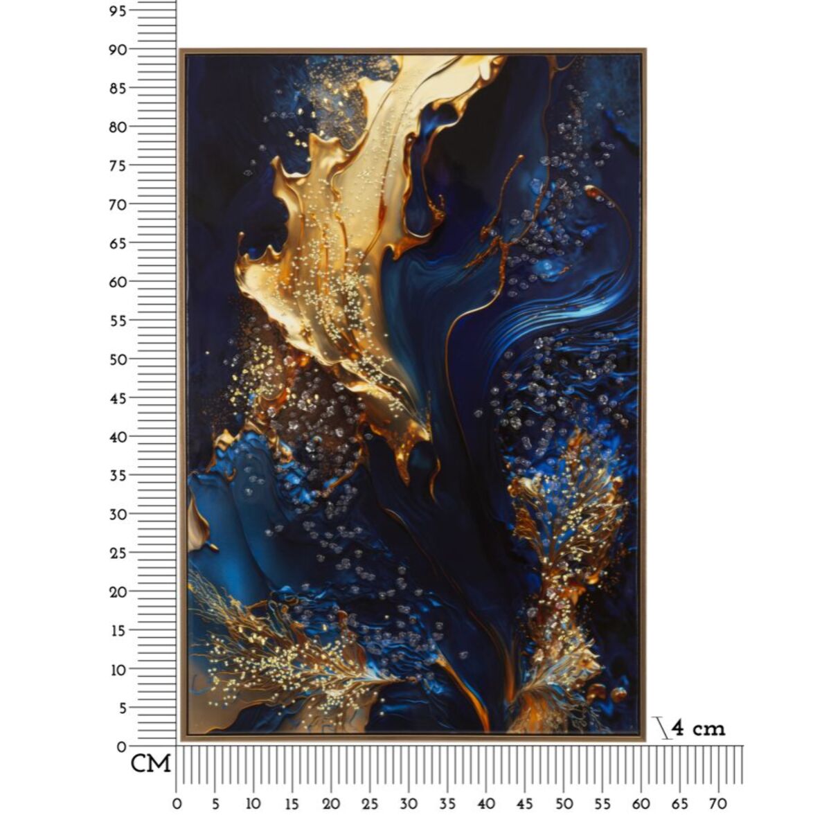 STAMPA SU TELA LACCATA C/CORNICE ANDROMEDA -A- CM 60X4X90