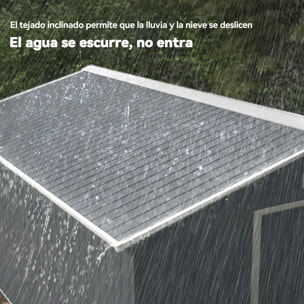 Caseta de Jardín Exterior 12,4 m² 340x386x200 cm Cobertizo de Jardín Exterior Metálico con Puerta Corredera, Base Refuerzo (Suelo NO Incluido) y Ventanas Gris Oscuro