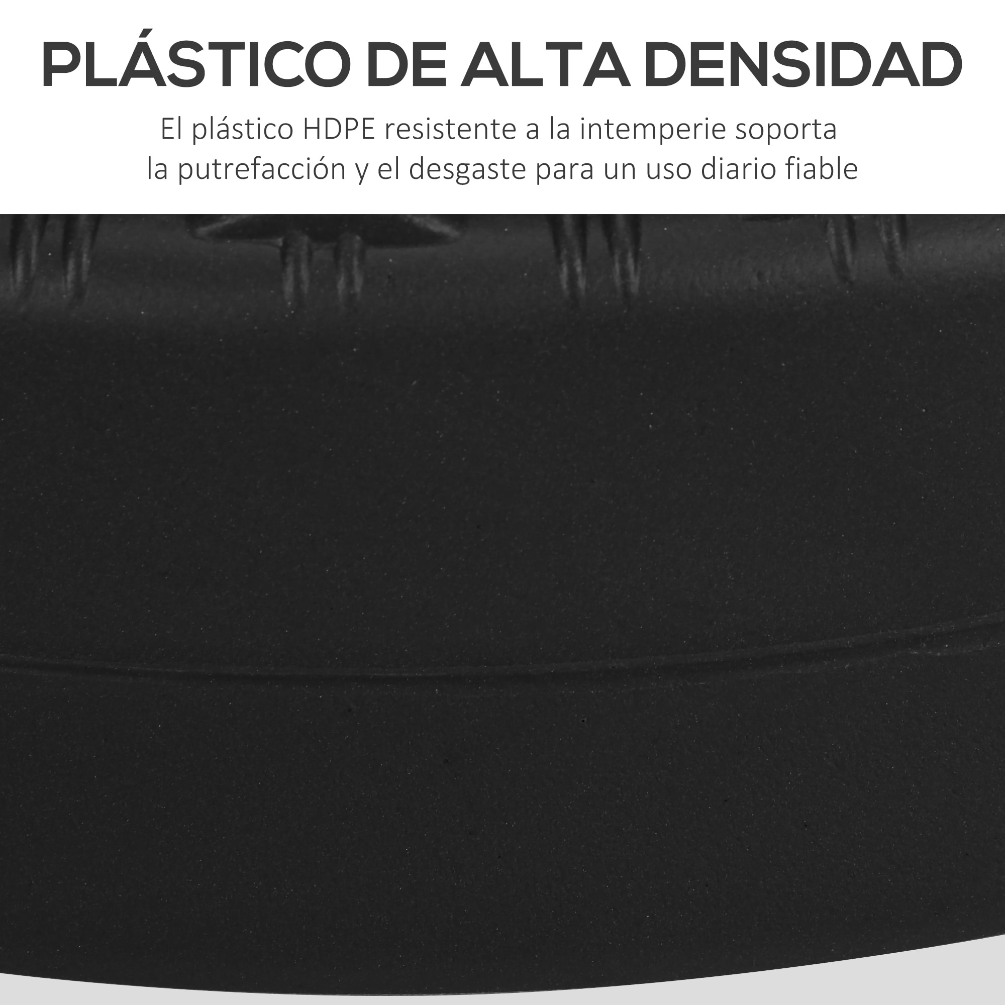 Base de Sombrilla Redondo Soporte para Parasol Rellenable de Agua 22 kg y Arena 29 kg para Poste de Parasol de Ø38/48 mm Superficie de Imitación de Ratán Ø51x36 cm Negro