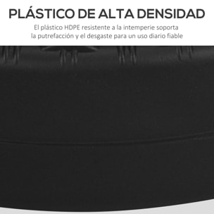 Base de Sombrilla Redondo Soporte para Parasol Rellenable de Agua 22 kg y Arena 29 kg para Poste de Parasol de Ø38/48 mm Superficie de Imitación de Ratán Ø51x36 cm Negro