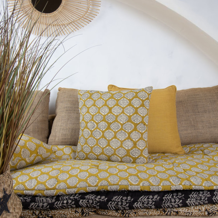 Coussin en coton jaune 40cm ALILA
