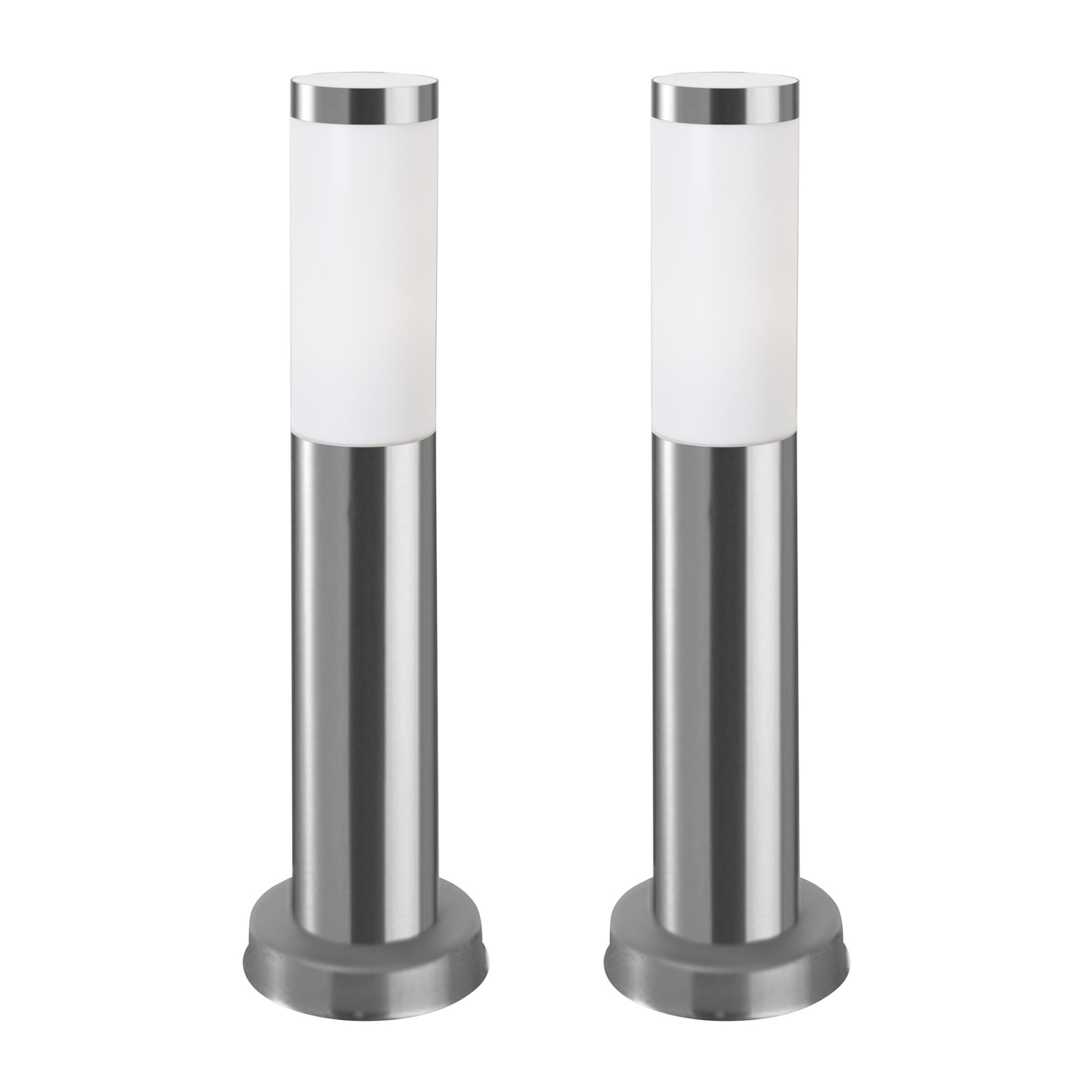 Koral (2 uds) Baliza Exterior de Jardín Resistente al Agua IP55. Poste de Luz. Lámpara Bolardo de Acero Inoxidable 23W.