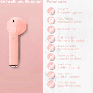 Auriculares TWS i2 Bluetooth 5.0 táctil con base de carga diseño ergonómico exclusivo poligonal.Cancelación ruido ambiental.