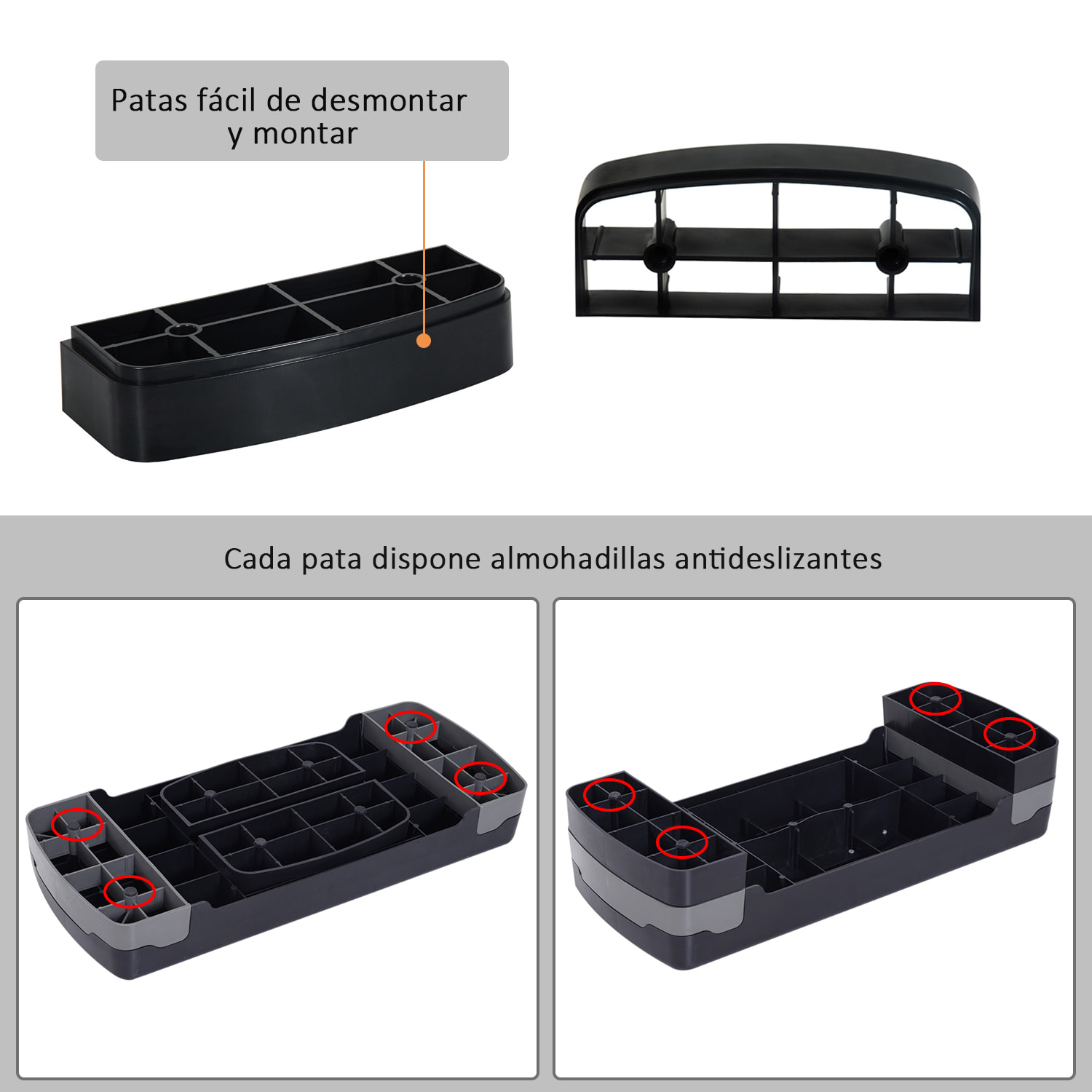 Tabla de Step Ajustable Fitness Plástico 68x29x10-15cm Negro