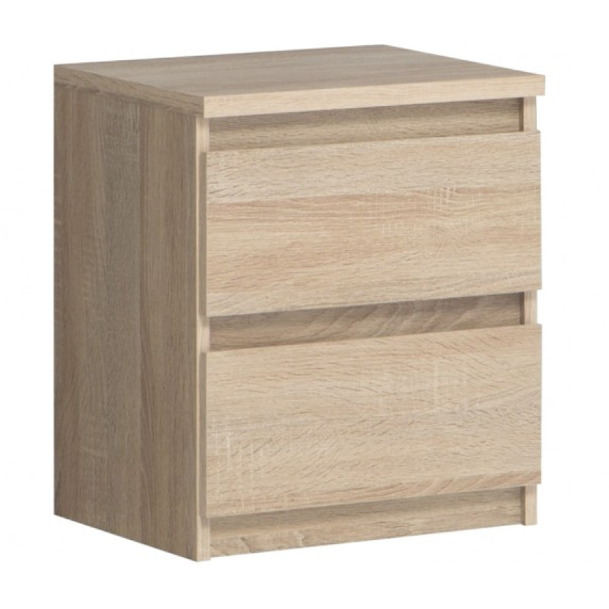 Table de chevet 2 tiroirs rangement chambre - 3 coloris - SOFT