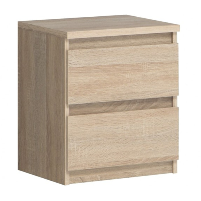 Table de chevet 2 tiroirs rangement chambre - 3 coloris - SOFT