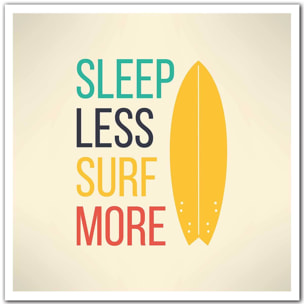 Poster Affiche illustration citation et surf report Affiche seule